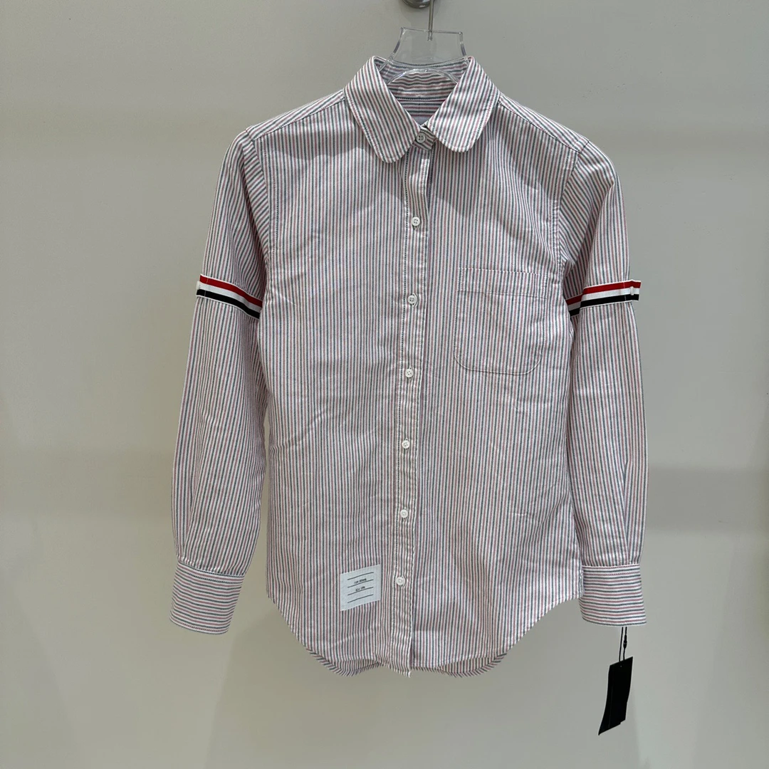 99新 THOMBROWNE A级 TB1419 女款衬衫条纹双袖标款38码