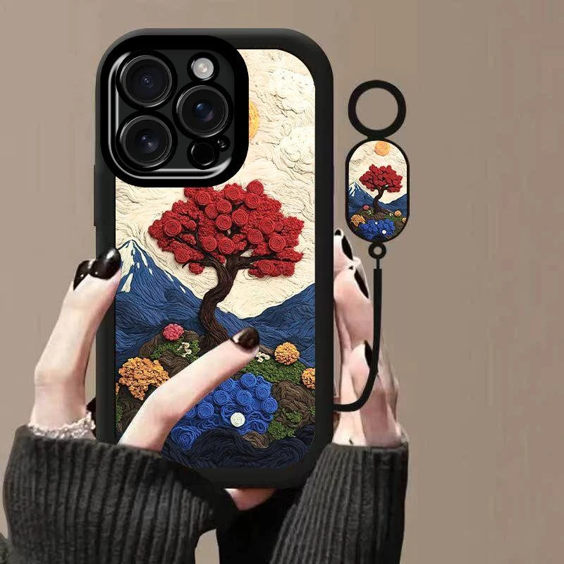 山川玫瑰适用苹果16pro手机壳iPhone16Pro个性硅胶新款防摔全包