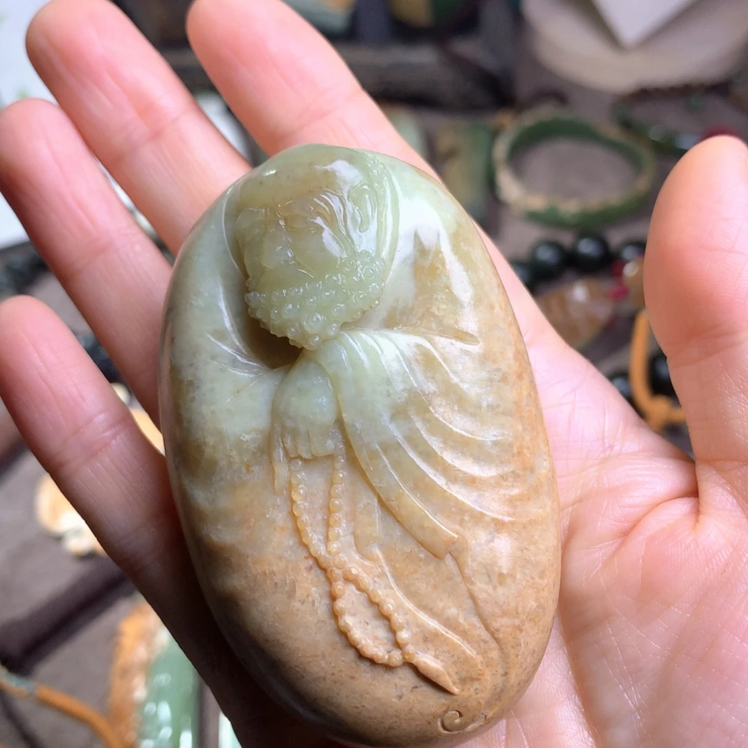 岫岩河磨玉（透闪石质玉）未镶嵌把件