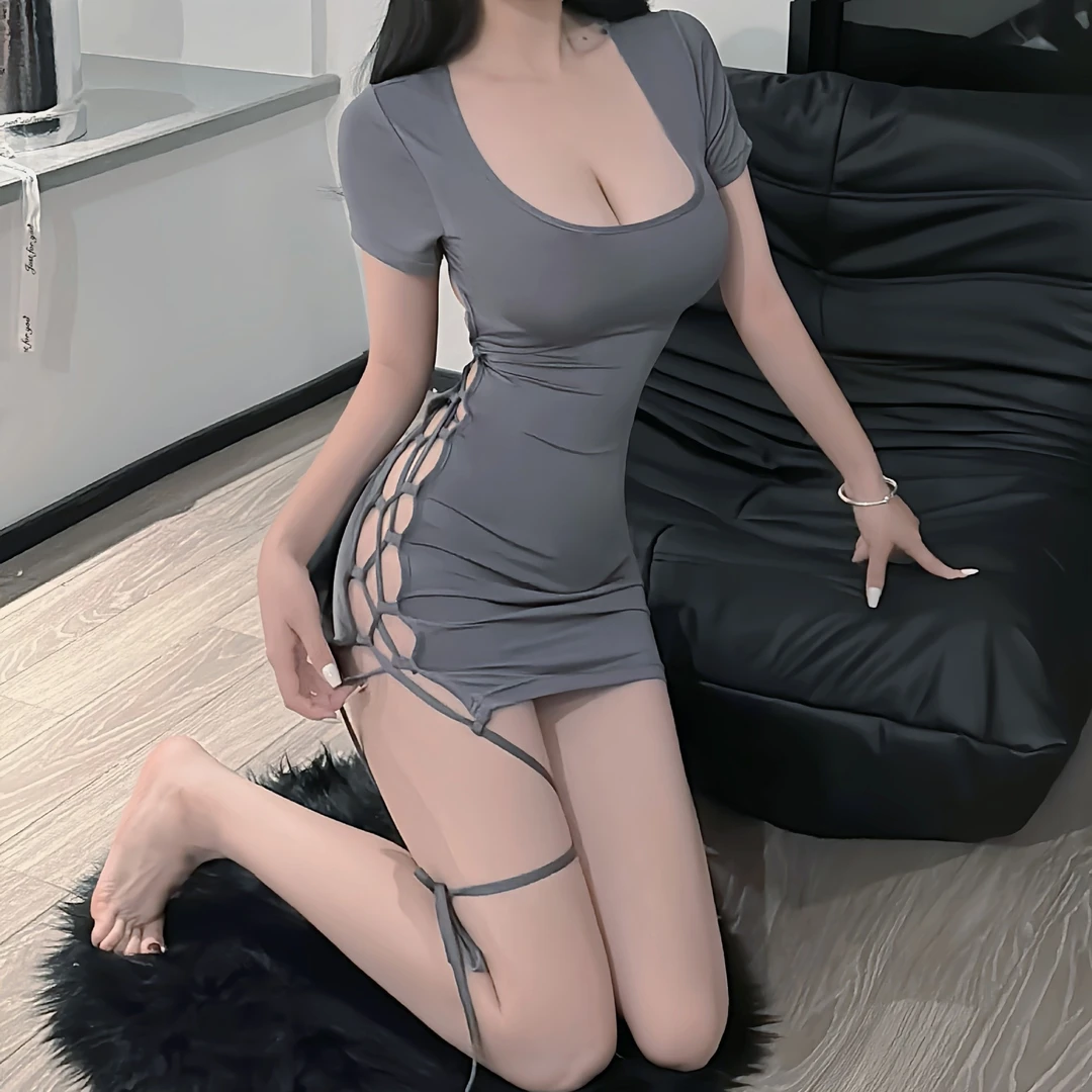 豹纹紧身性感夜店女式大码睡衣游戏装