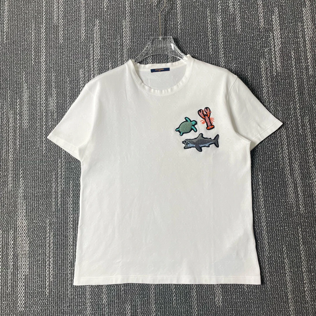 99新 LouisVuitton/路易威登 三花满印海洋馆短袖/尺码L/1151