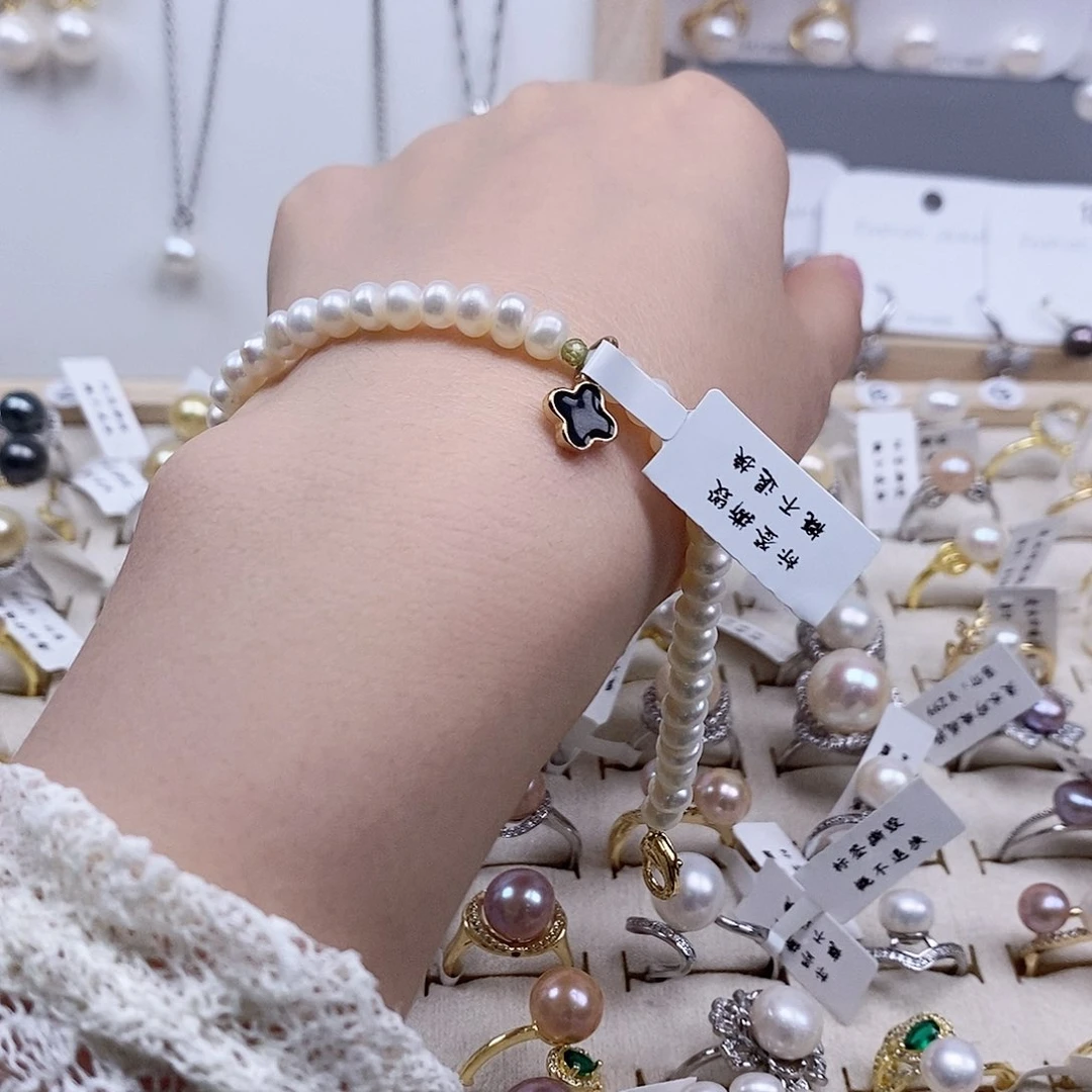 戒指银S925镶嵌淡水珍珠