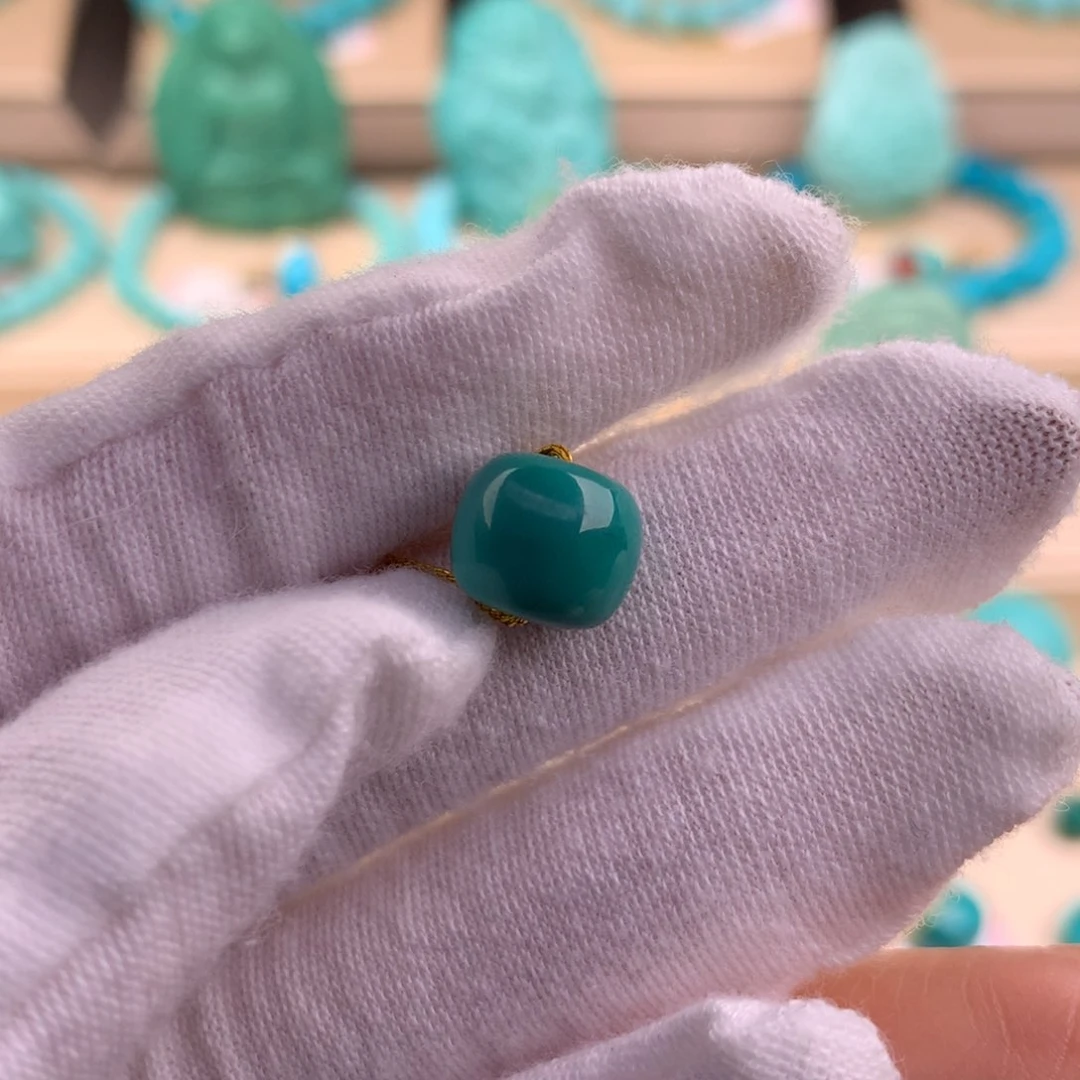 绿松石珠宝奇石未镶嵌9.9*8.5mm