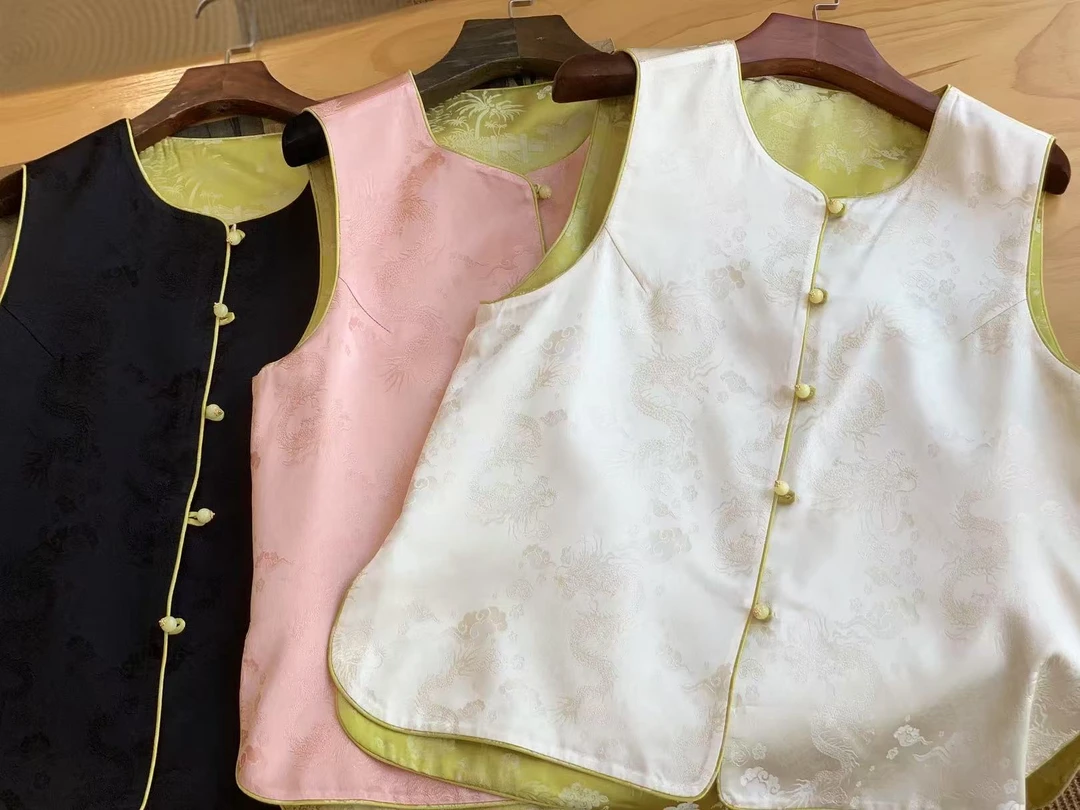 佳琪臻选【亭台楼阁】新中式穿搭中国风马甲背心女百搭三色圆领马甲