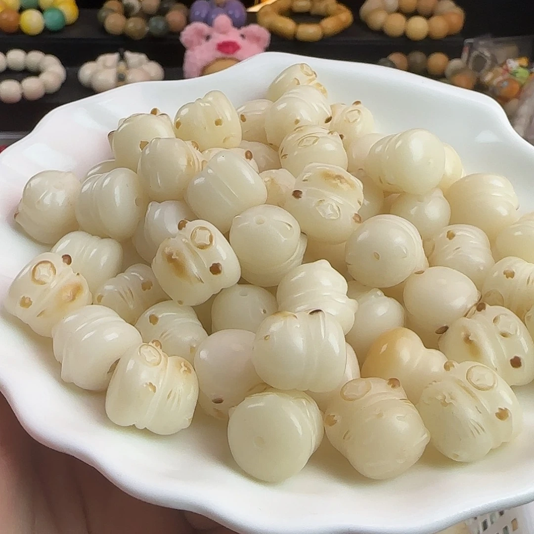 菩提根/象牙果手串瑕卡15/16炭烤招财猫20颗
