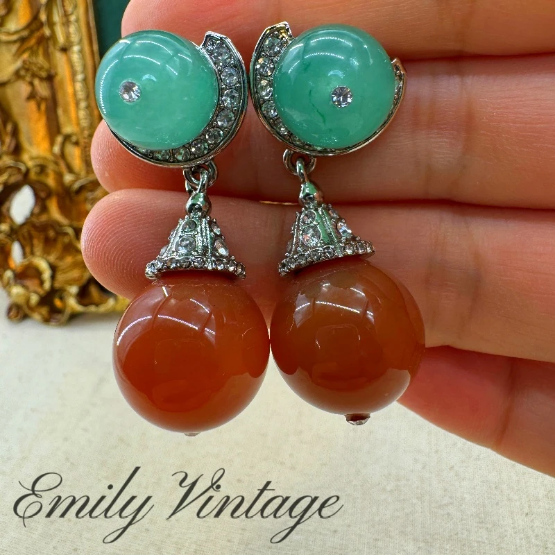 铜合金仿水晶耳饰 【1753】《琼琚》Emily Vintage珍藏款