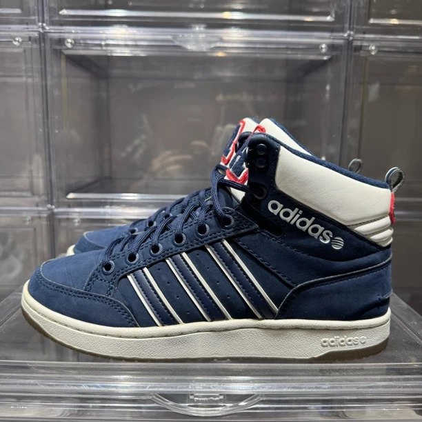 95新  41码 无舒适 阿迪 高帮 板鞋 男女同款 藏青蓝