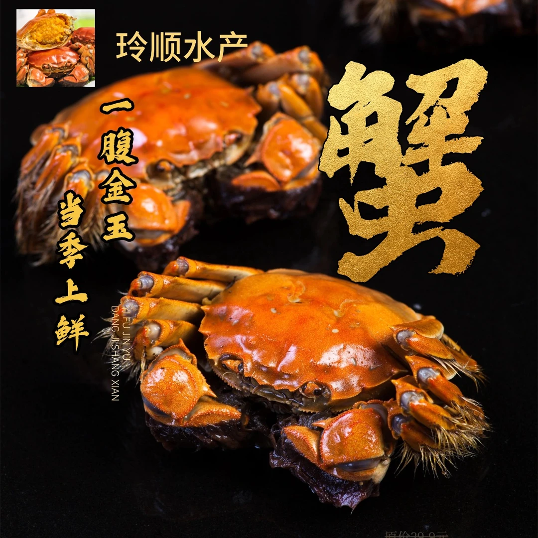【活蟹】江苏南京大闸蟹全公蟹四两 五只/七只/十二只装