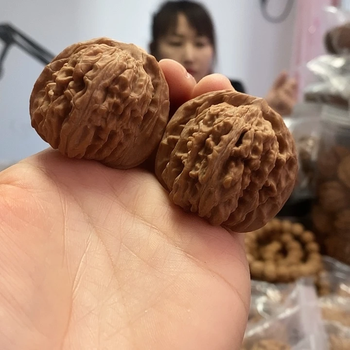 把件文玩核桃43四座楼红皮