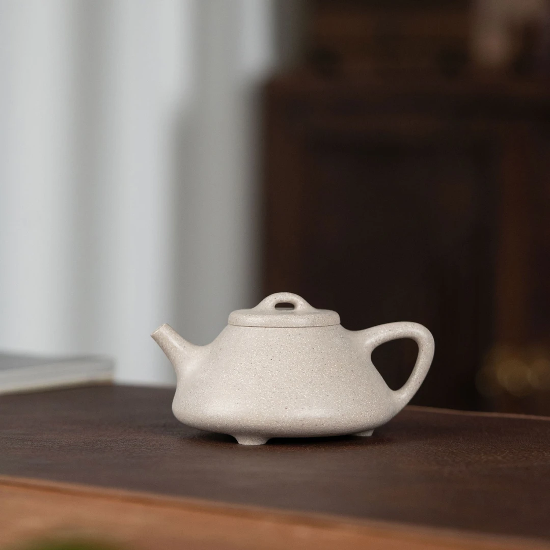 【利贞l子冶石瓢】原矿白段泥约190cc手工制作宜兴紫砂壶YHT