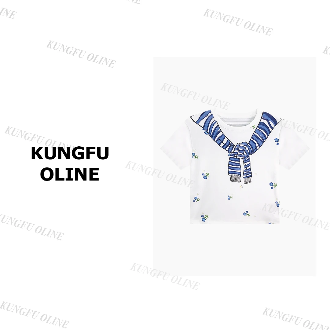 【披肩】T9340流行款卡通印花圆领短袖T恤潮流休闲上衣