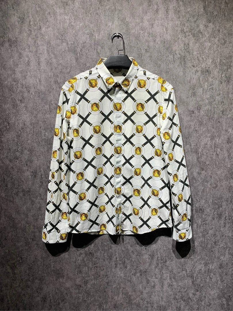 99新 VERSACE/范思哲 美杜莎满印衬衫/50码/Y1812