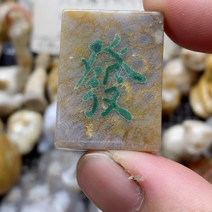 颈饰未镶嵌硅化珊瑚（珊瑚玉）有瑕 小