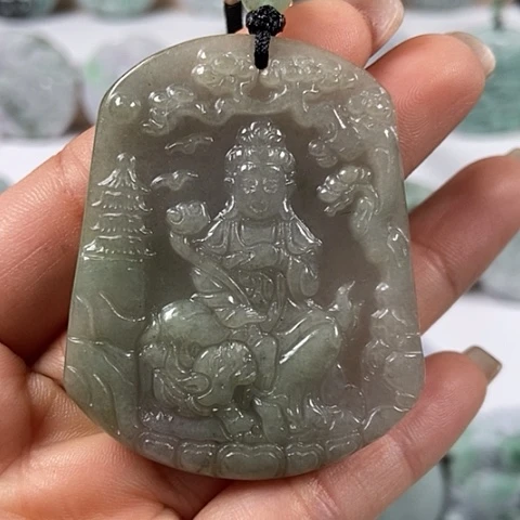 翡翠颈饰未镶嵌文殊菩萨福利