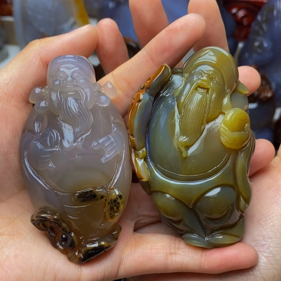 玛瑙/玉髓手把件未镶嵌阿*