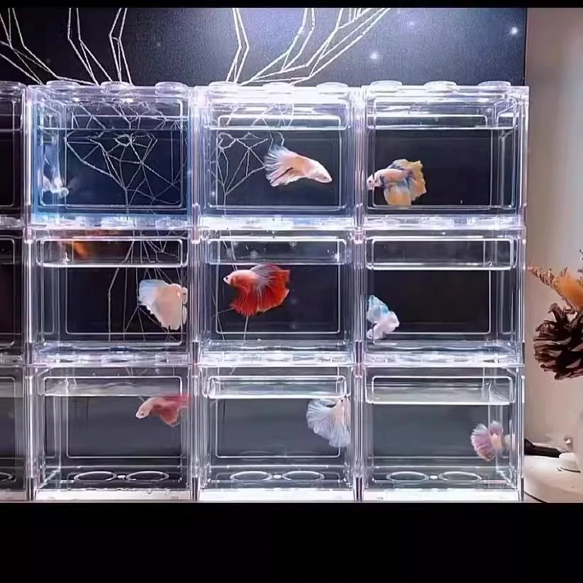 鱼缸造景桌面鱼缸家用高清鱼缸斗鱼专用缸