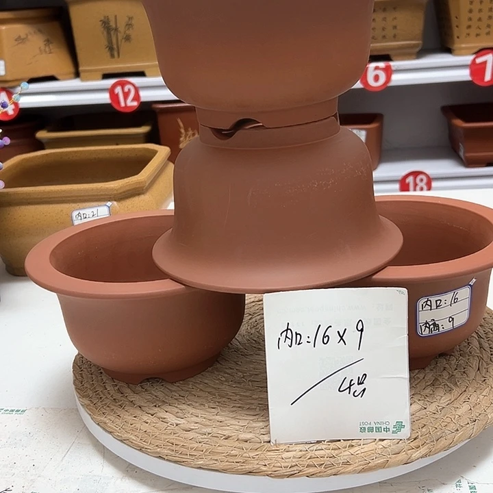 紫砂花盆蛇年大吉