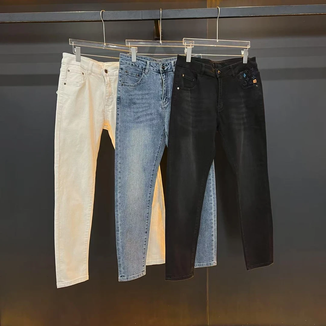 男士9820新款潮牌时尚黑白蓝三色牛仔裤