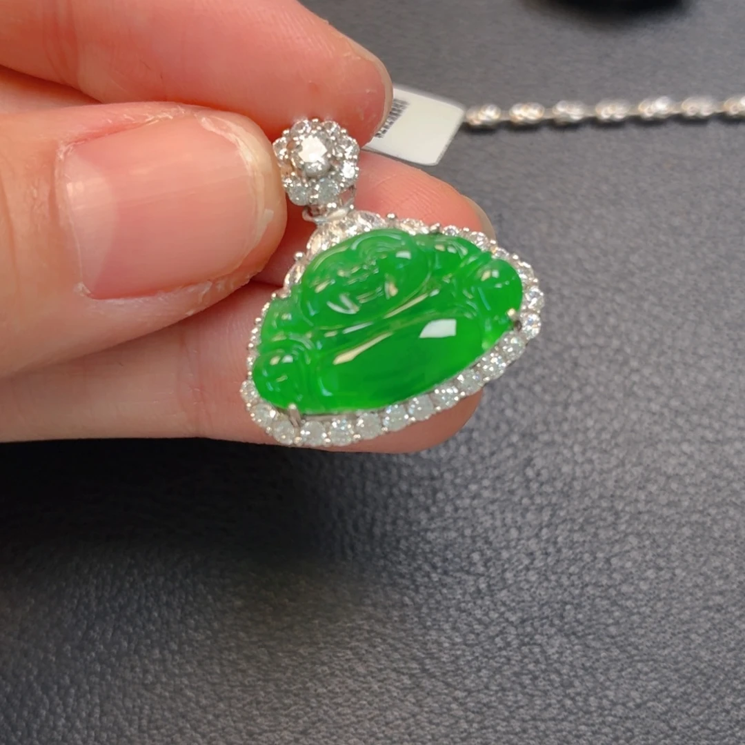 翡翠银S925镶嵌吊坠(不含链)