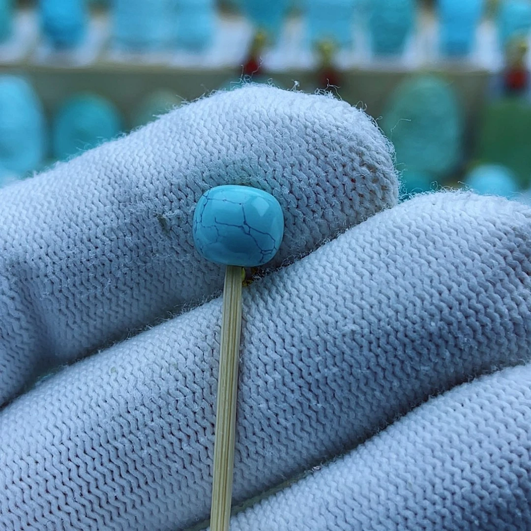 未镶嵌绿松石珠宝奇石9*8mm