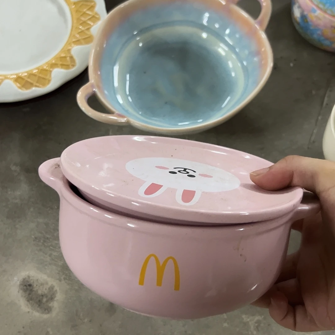 搪瓷微瑕可妮兔泡面碗一套