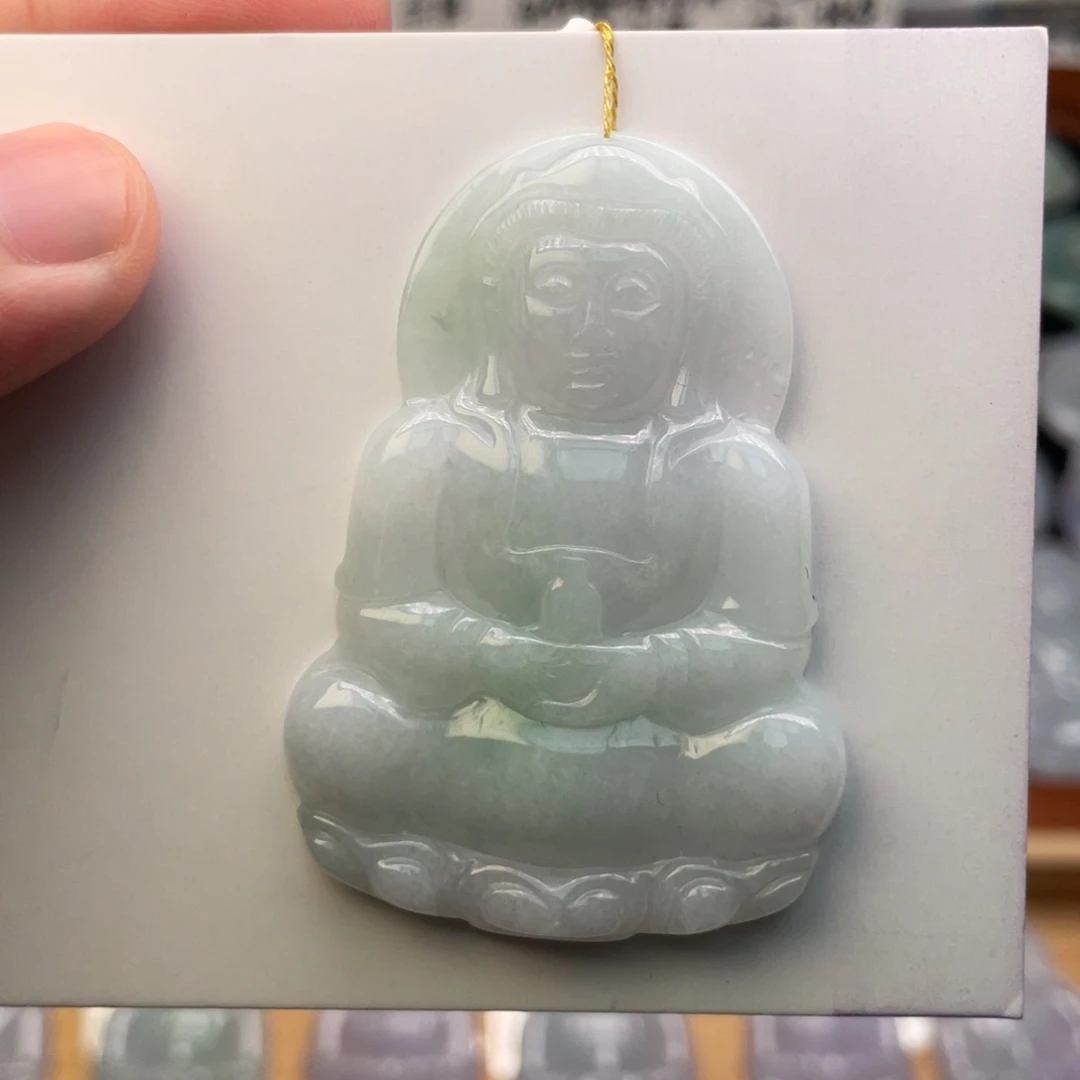 翡翠未镶嵌颈饰观音
