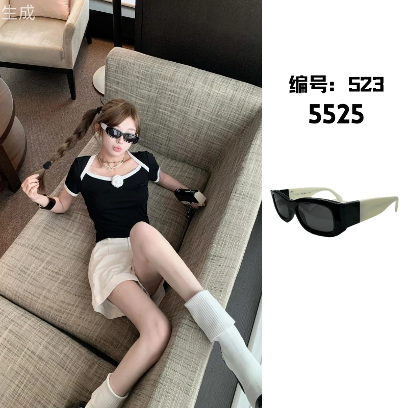 原Ch5525黑白熊猫款25年新款王一博同款墨镜尼龙镜片防紫外线