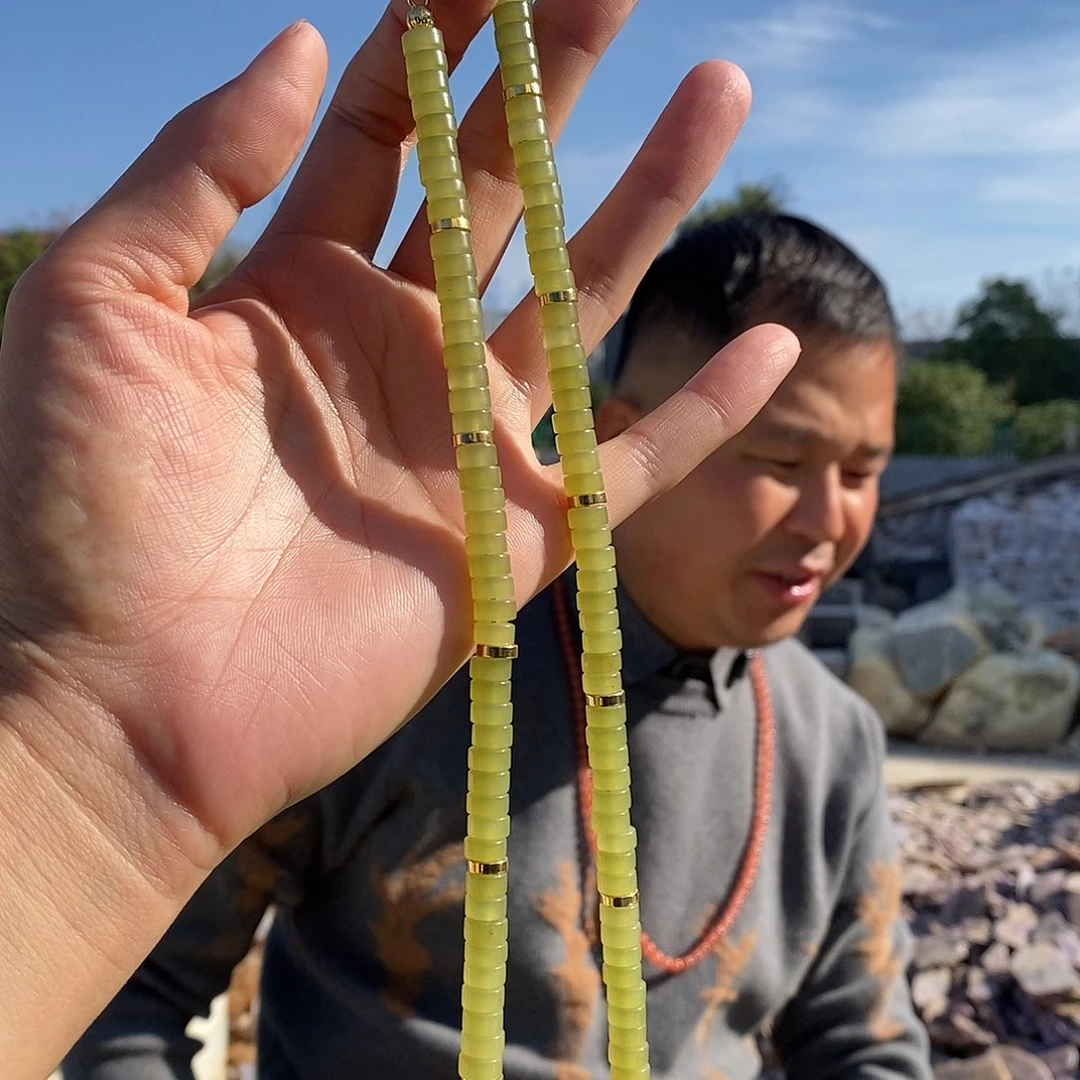 颈饰未镶嵌和田玉药片项链
