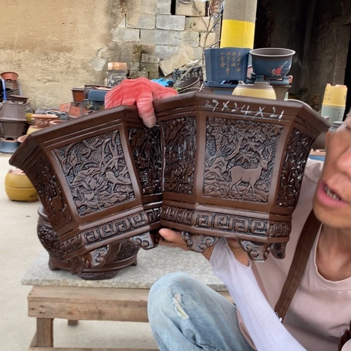 紫砂花盆紫砂器，紫砂器，紫砂器