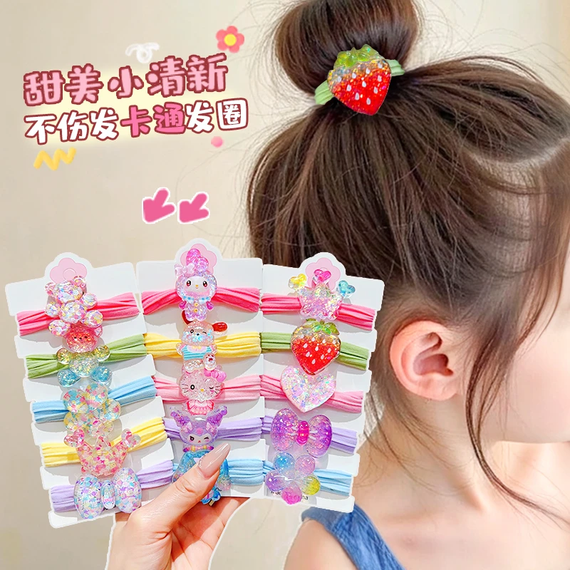 【高弹耐用】儿童卡通发绳扎马尾皮筋可爱小公主发圈彩色毛巾圈头饰