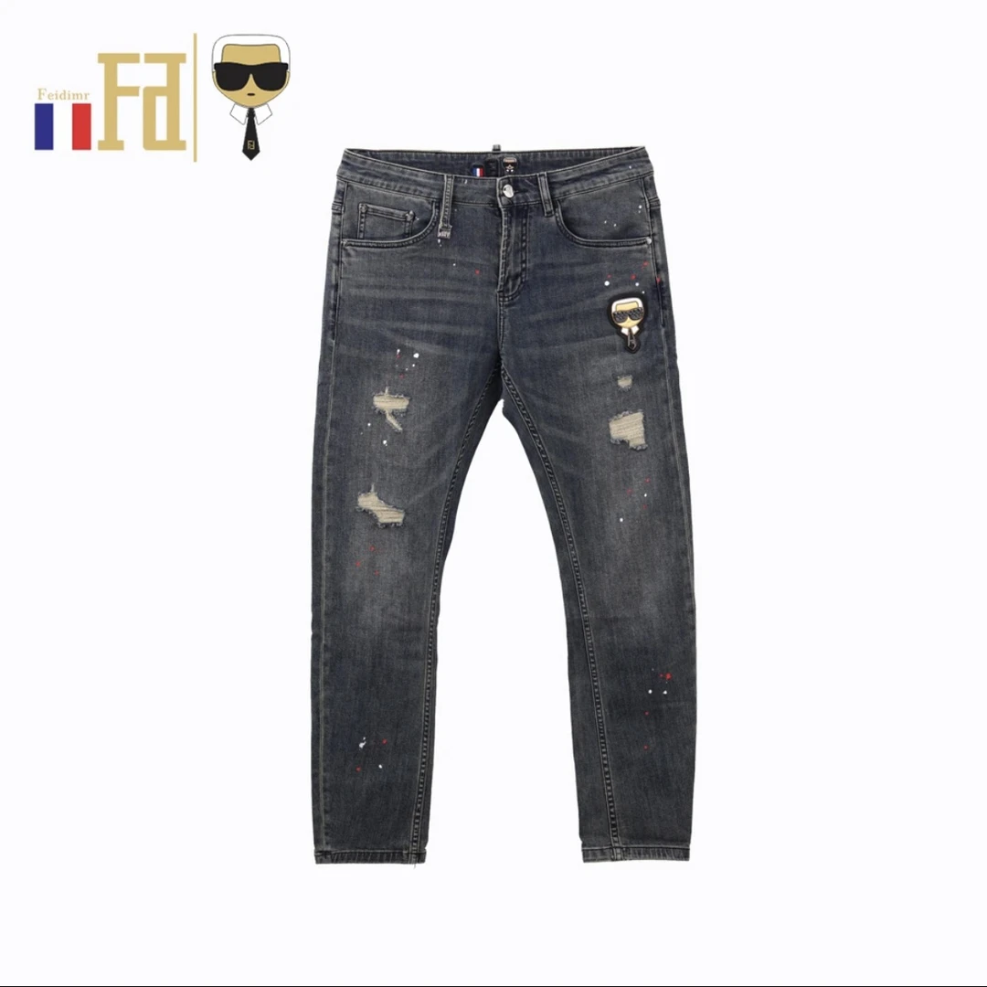 【洛和国际】FEIDIMR老佛爷欧货男士时尚休闲牛仔裤弯刀裤型