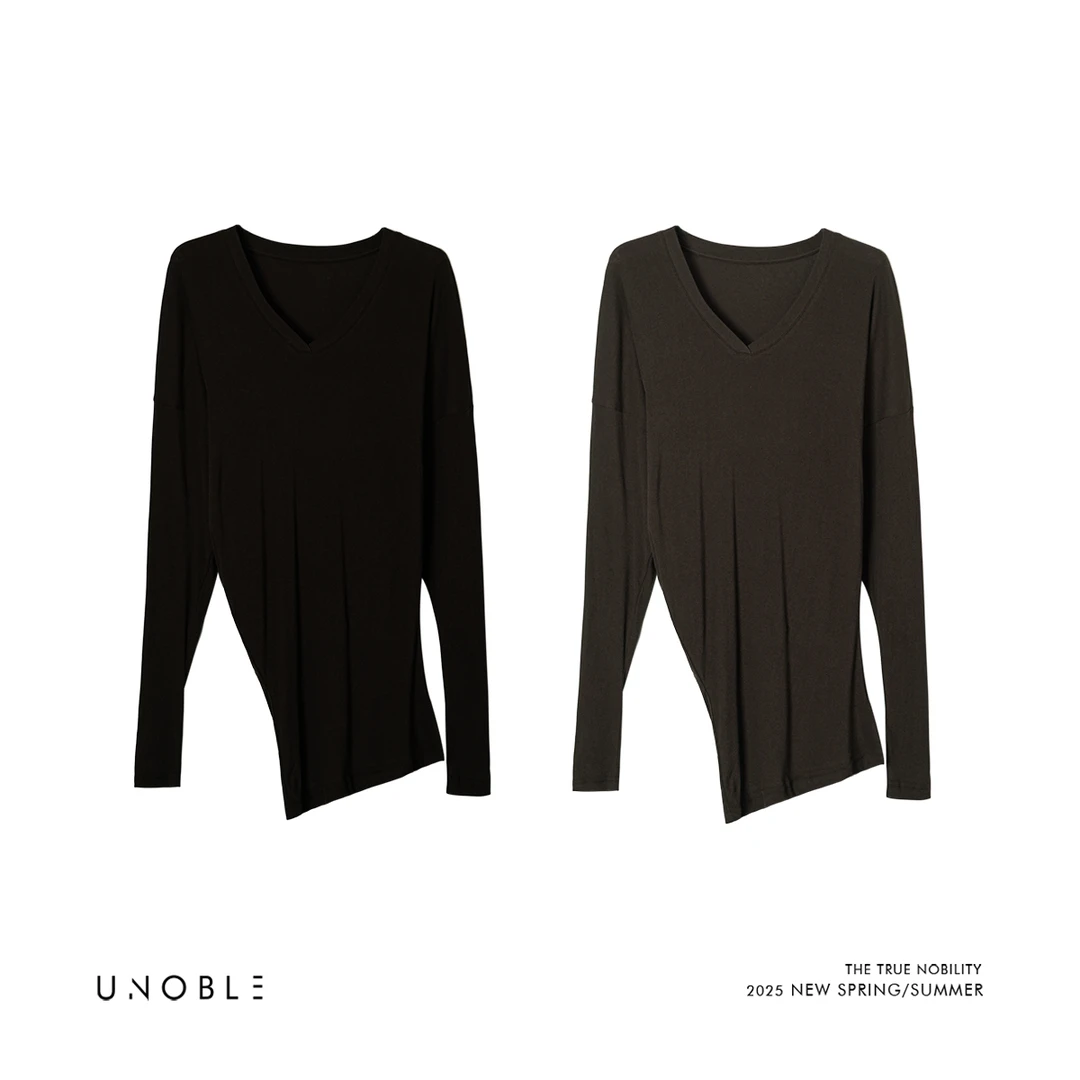 UNOBLE2025 S/S【循迹真我】长袖不规则上衣 秋季新款