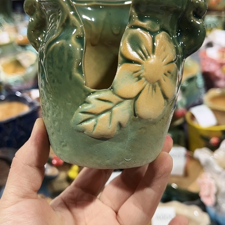 瓷片花盆多肉植物艺术品