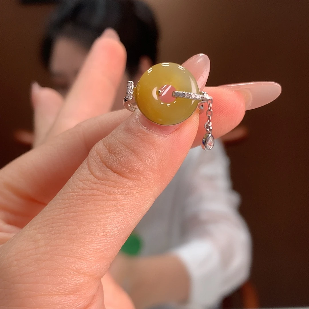 银S925镶嵌翡翠耳饰戒指