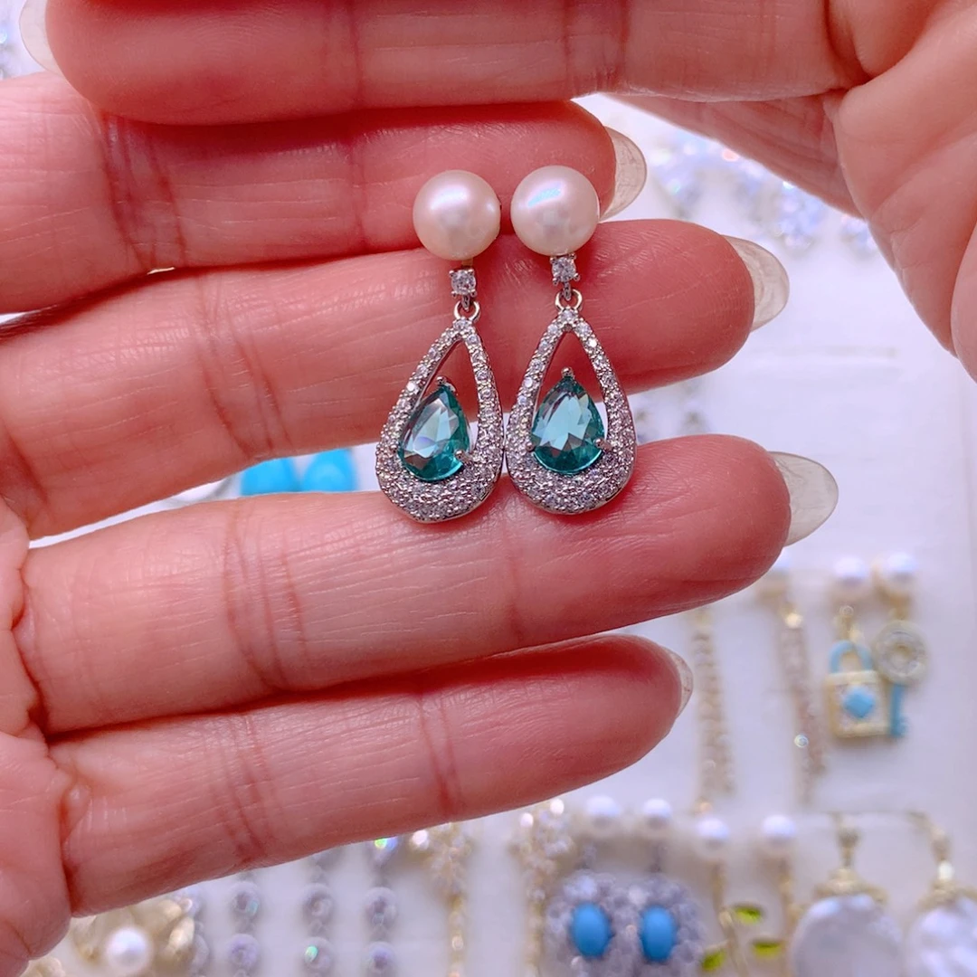 淡水珍珠合金耳饰