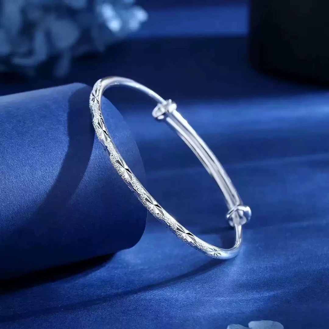 999银满天星推拉手镯23g时尚-4