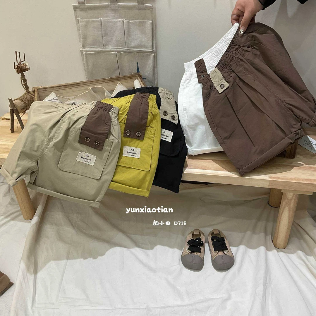 M1-7。D 718 儿童休闲百搭夏季童装中裤时尚宝宝