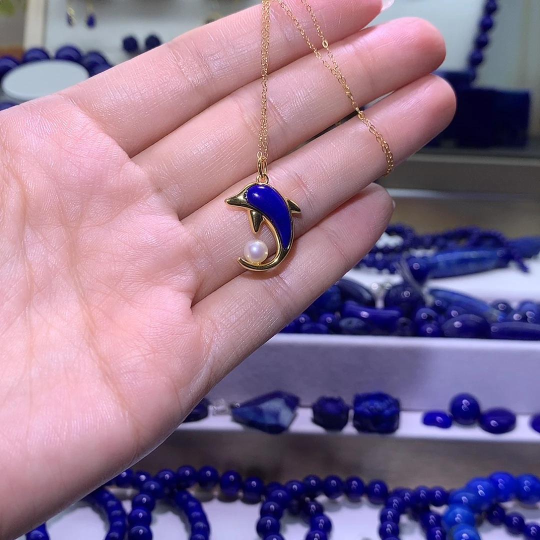 青金石合金天然原矿项链