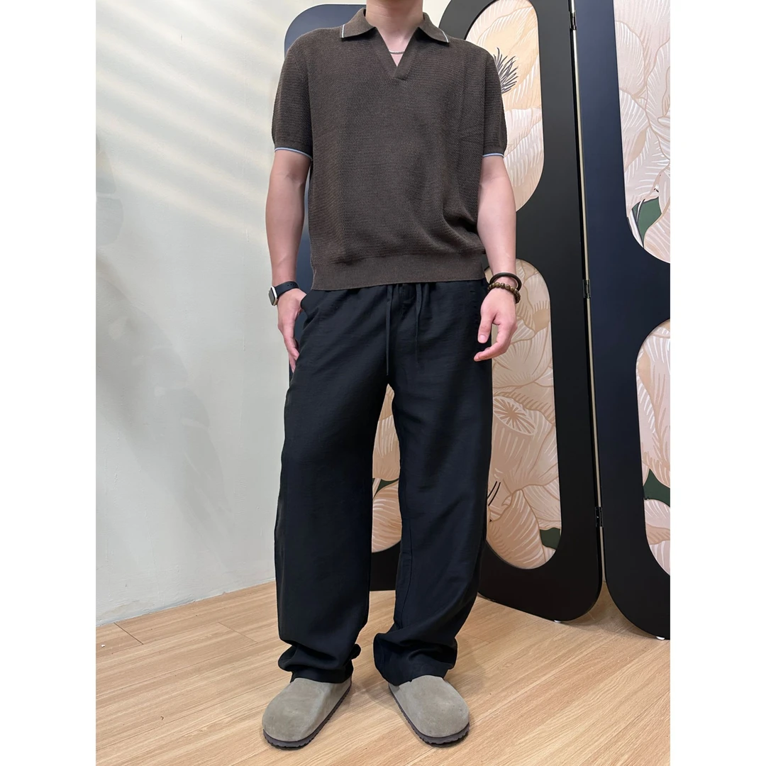 【西瓜Seegua】新款立体裁剪休闲弯刀裤直筒宽松阔腿长裤XG0607