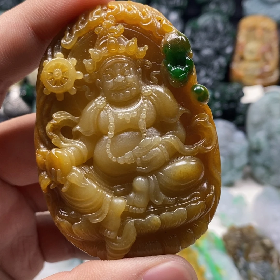 上***水未镶嵌定制翡翠天然翡翠A货黄财神