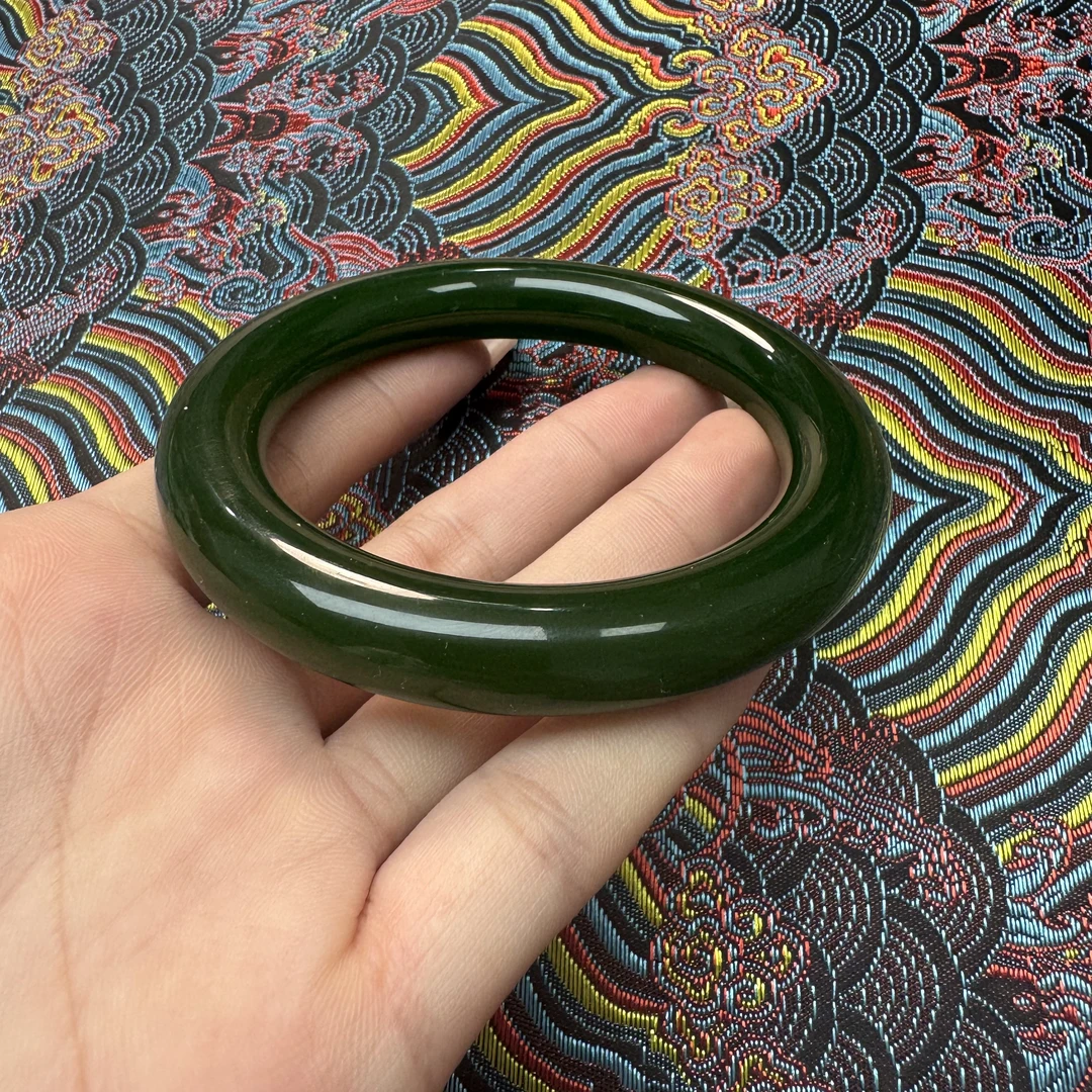 非金属珐琅手镯 珍藏 波绿色圆条手镯z990