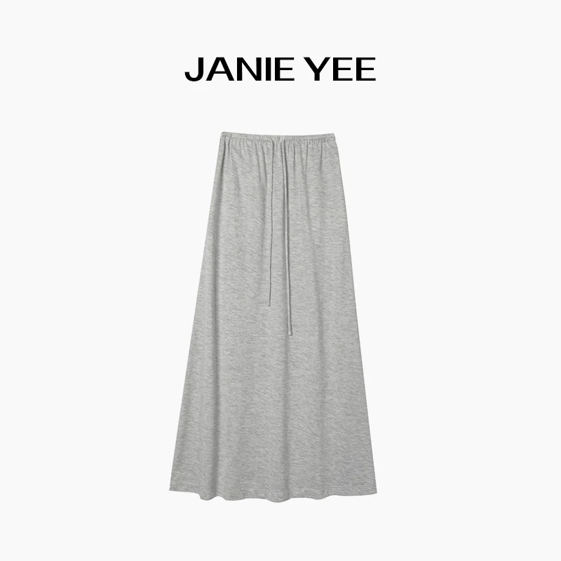 Janie Yee“汤汤裙” 夏季薄款绵羊毛松紧腰休闲长裙半身裙 25A1878