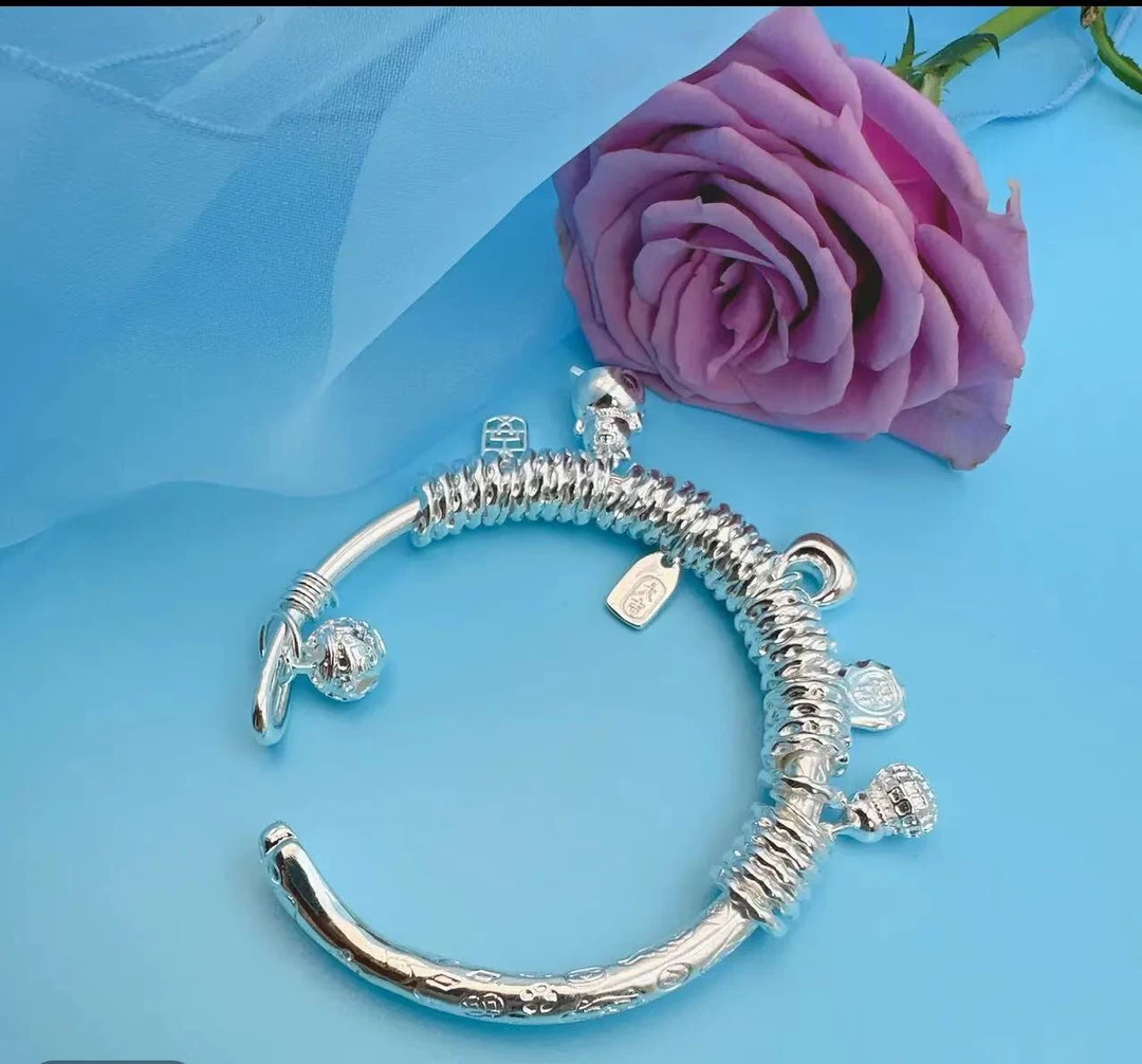 足银新款猫爪吉言盘缠带吊坠-01