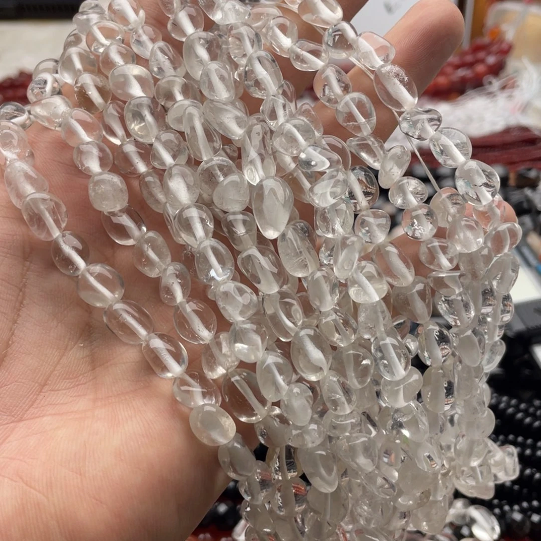 玛瑙/玉髓未镶嵌珠宝半成品一条装卡8mm白水随行珠