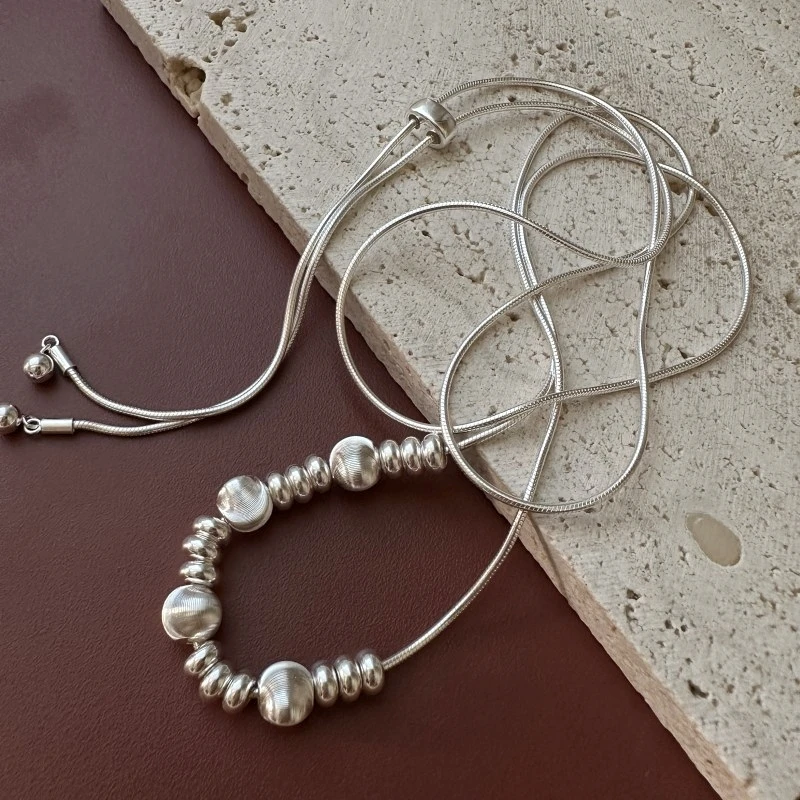 坠链均925银 S925纯银【猫眼满天星】多戴法抽拉项链女款蛇骨毛衣链