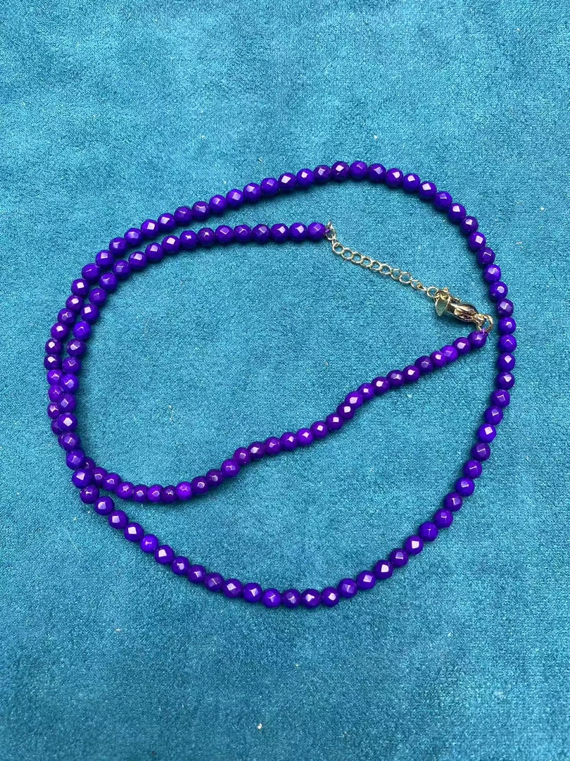 【贝贝优选】X62时尚百搭丝绒紫项链