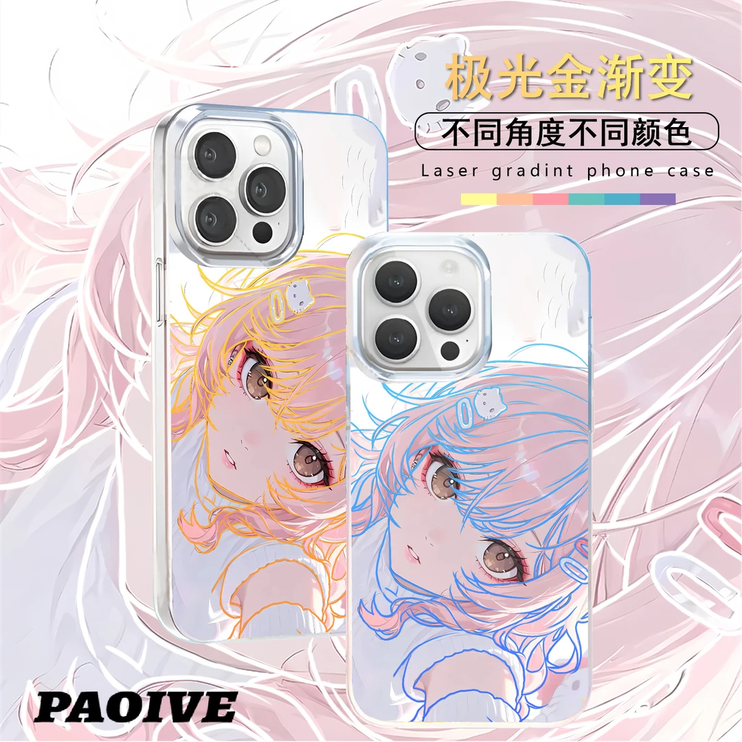 可爱女孩适用苹果华为vivo一加iPhone小米红米极光手机壳