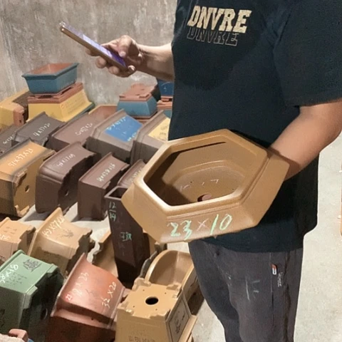 紫砂花盆手工制作