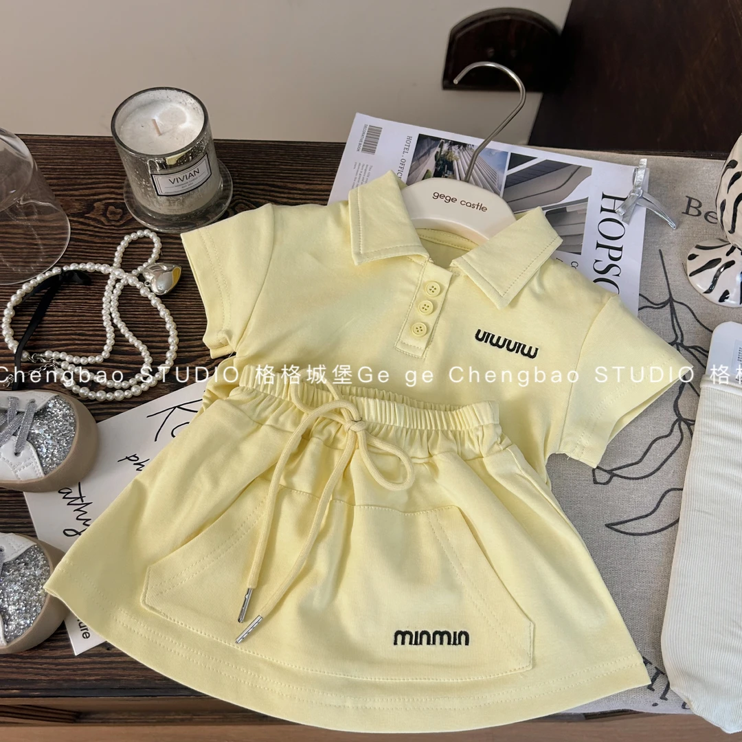 女童夏装套装2025新款洋气韩版女宝宝时髦夏季两件套C166
