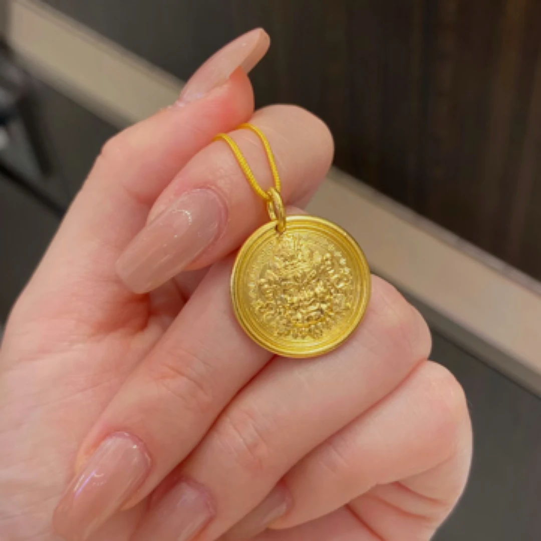 足金999精品硬金工艺吊坠(黄财神)多样性发其一